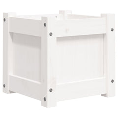 vidaXL Garden Planters 2 pcs White Solid Wood Pine 5