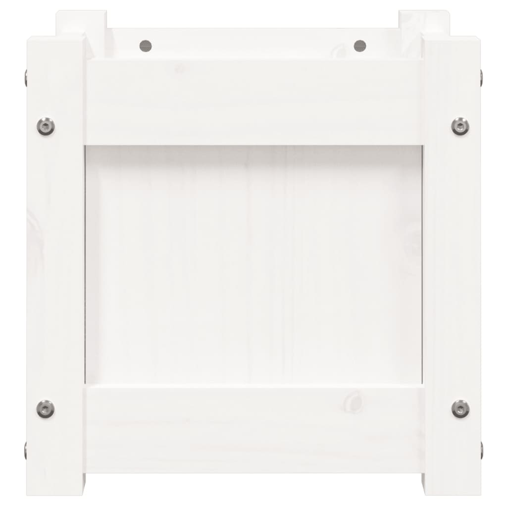vidaXL Garden Planters 2 pcs White Solid Wood Pine 6