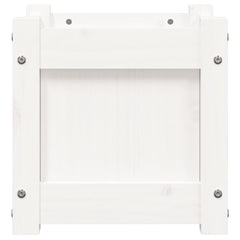 vidaXL Garden Planters 2 pcs White Solid Wood Pine 6