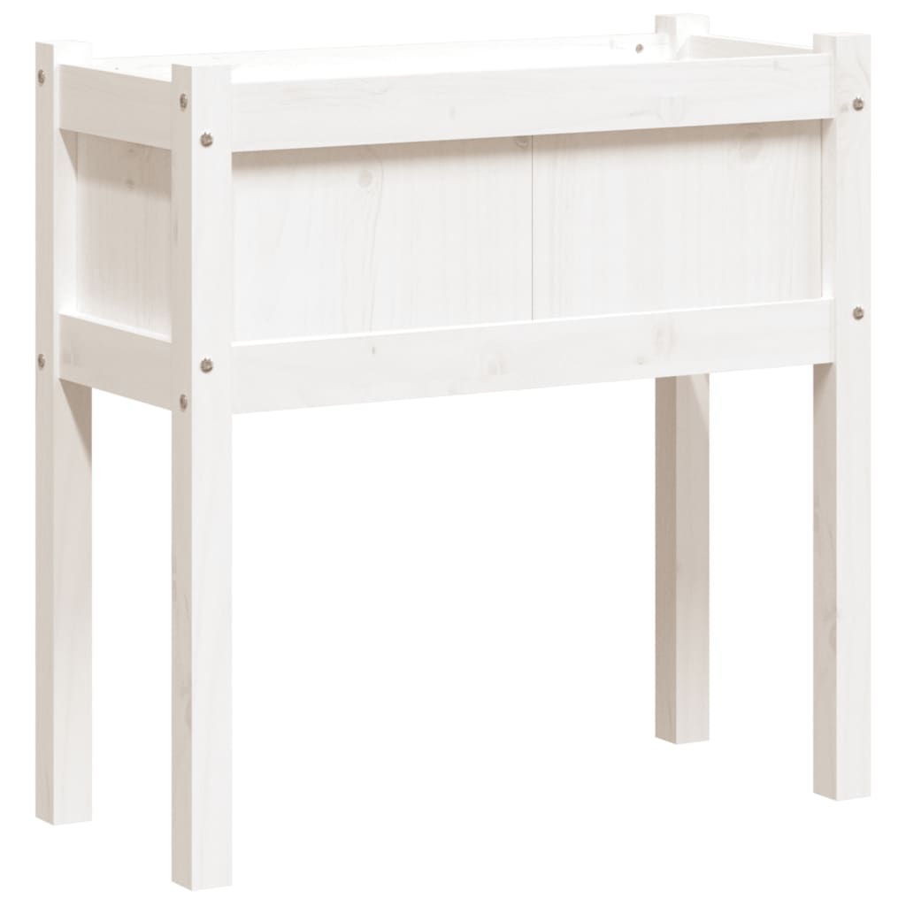 vidaXL Garden Planter with Legs White 70x31x70 cm Solid Wood Pine 2