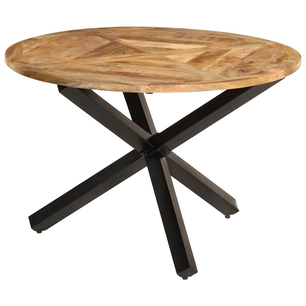 vidaXL Dining Table Ø110x75 cm Solid Wood Rough Mango 1