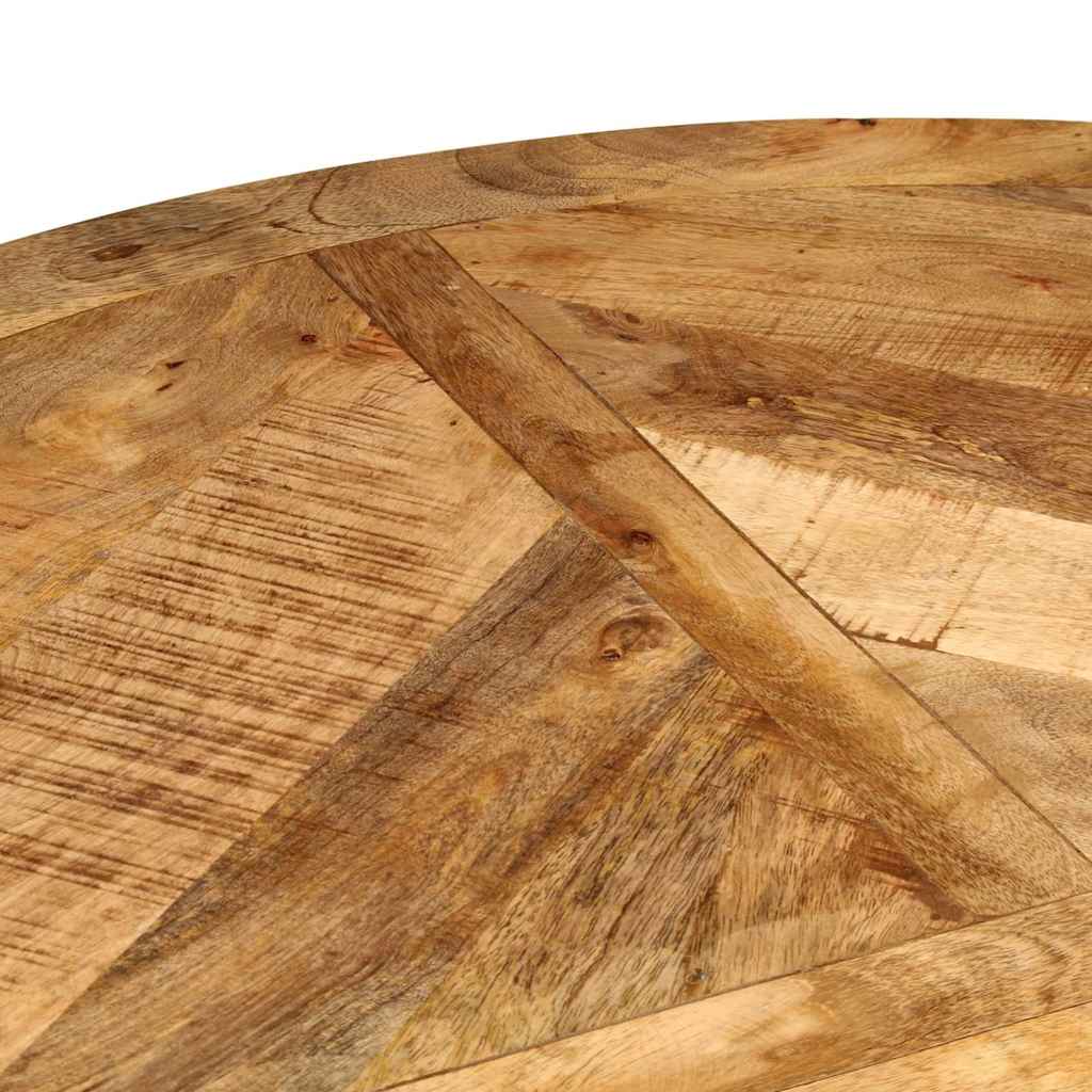 vidaXL Dining Table Ø110x75 cm Solid Wood Rough Mango 4