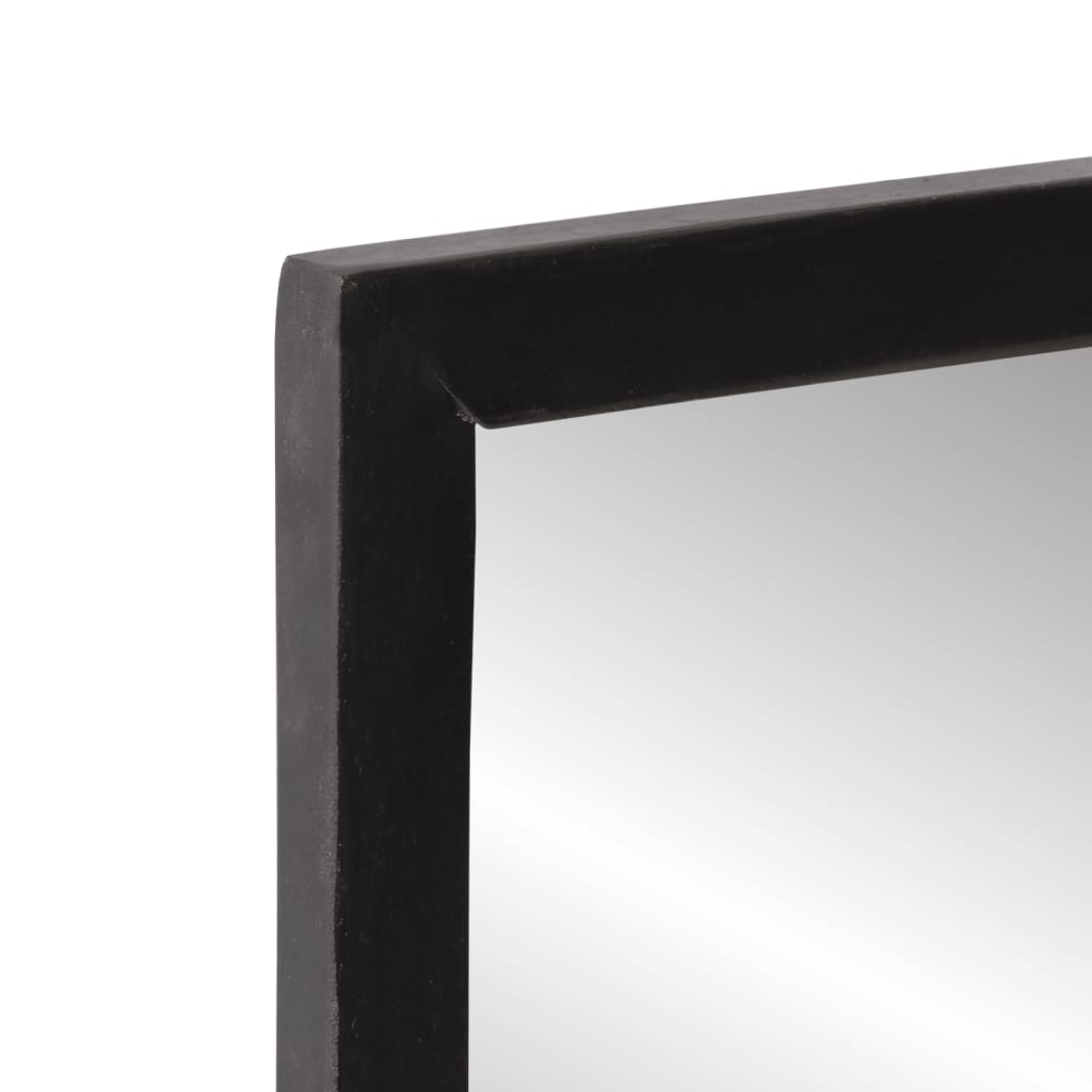 vidaXL Mirror with Shelf 80x8x55 cm Glass and Solid Wood Mango 4