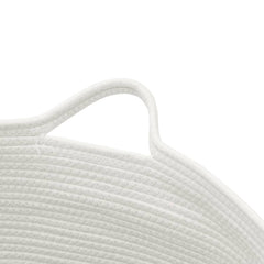 vidaXL Laundry Basket Beige and White Ø55x36 cm Cotton 6