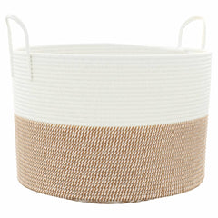 vidaXL Storage Basket Brown and White Ø51x33 cm Cotton 2