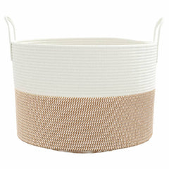 vidaXL Storage Basket Brown and White Ø51x33 cm Cotton 4