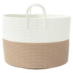vidaXL Storage Basket Brown and White Ø51x33 cm Cotton 5