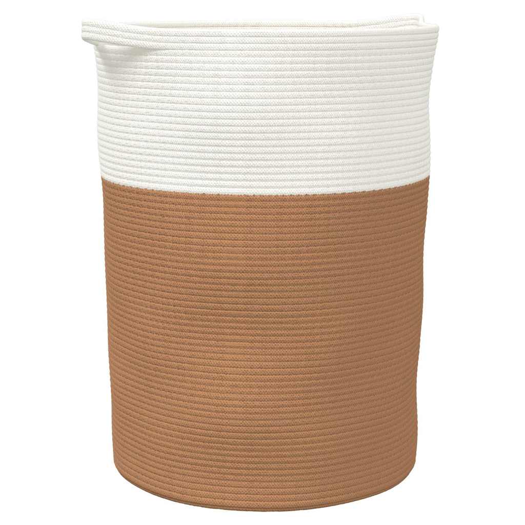 vidaXL Storage Basket Brown and White Ø49x65 cm Cotton 2