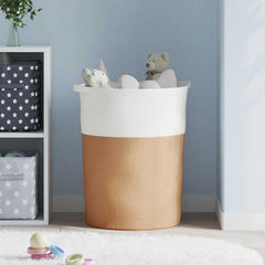 vidaXL Storage Basket Brown and White Ø49x65 cm Cotton 3