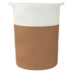 vidaXL Storage Basket Brown and White Ø49x65 cm Cotton 4