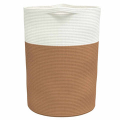 vidaXL Storage Basket Brown and White Ø49x65 cm Cotton 5