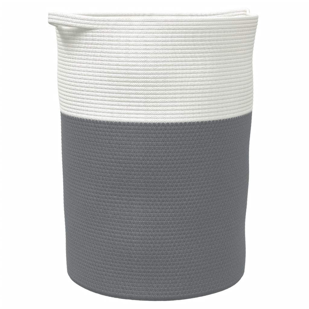 vidaXL Storage Basket Grey and White Ø49x65 cm Cotton 2
