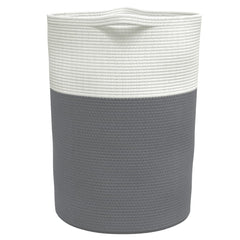vidaXL Storage Basket Grey and White Ø49x65 cm Cotton 5