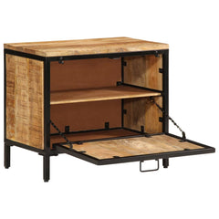 vidaXL Shoe Cabinet 60x35x53 cm Solid Rough Wood Mango 2