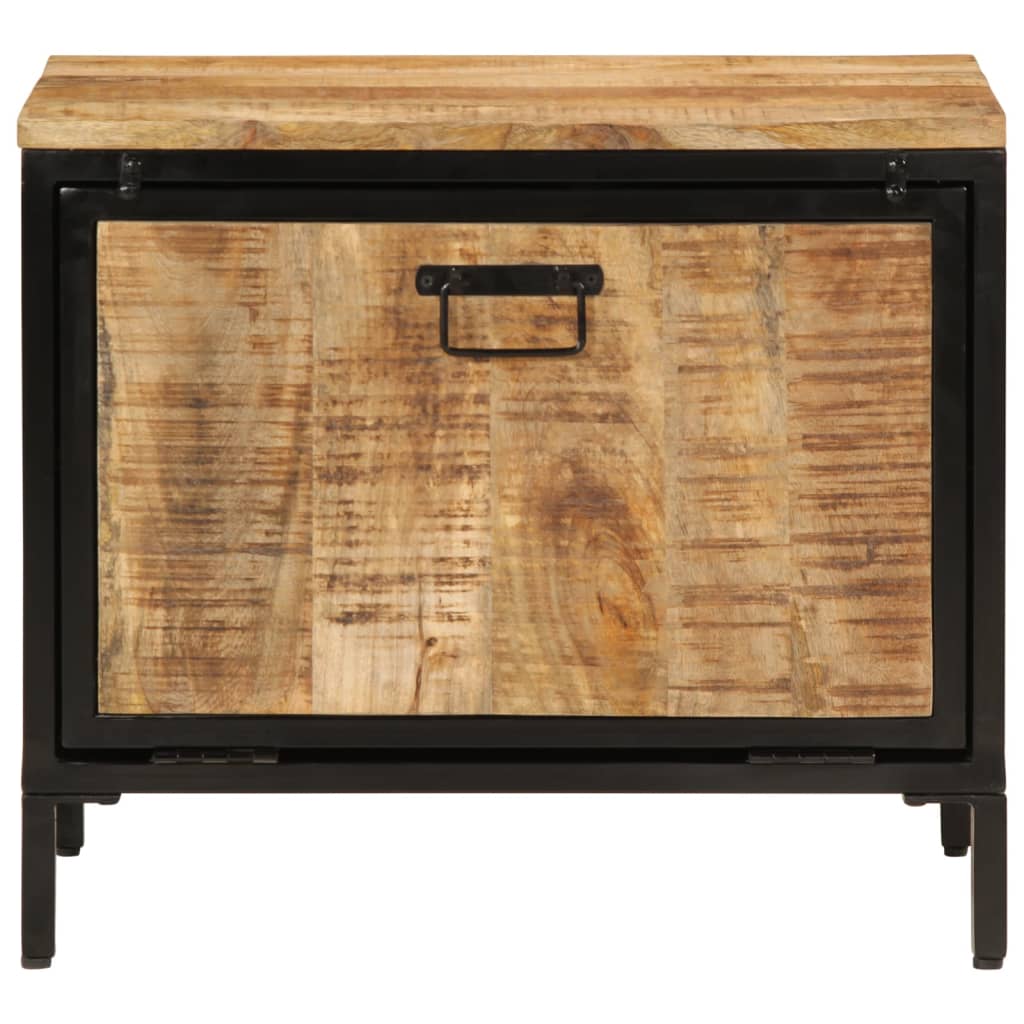 vidaXL Shoe Cabinet 60x35x53 cm Solid Rough Wood Mango 3