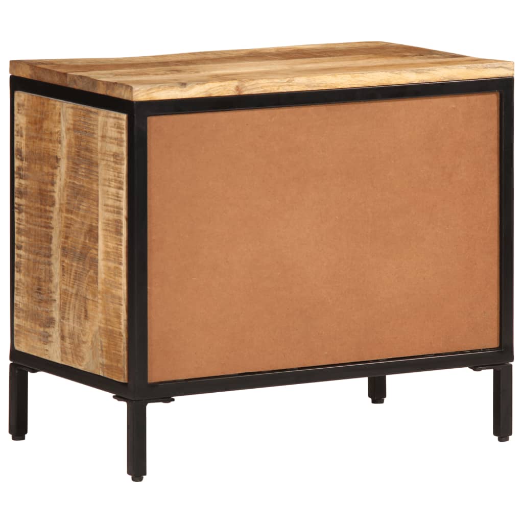 vidaXL Shoe Cabinet 60x35x53 cm Solid Rough Wood Mango 5