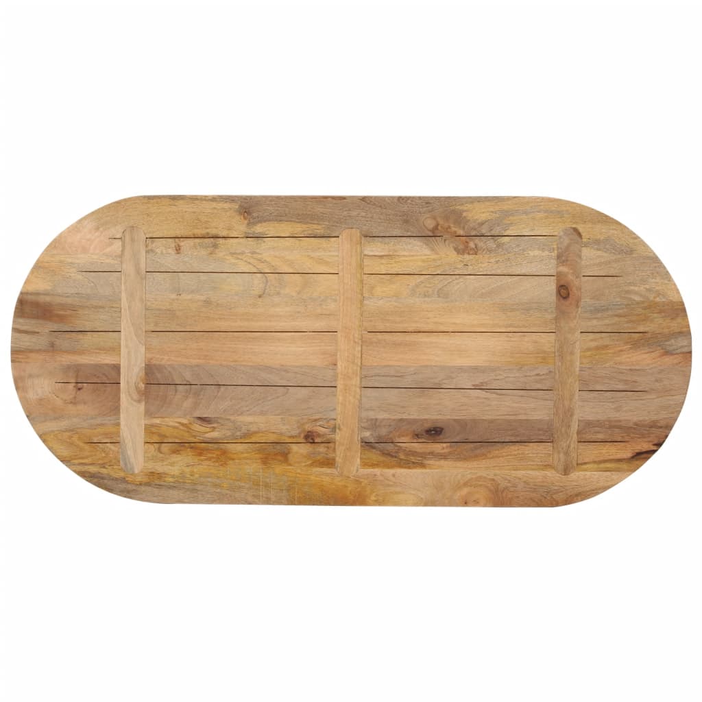 vidaXL Table Top 90x40x3.8 cm Oval Solid Wood Mango 5