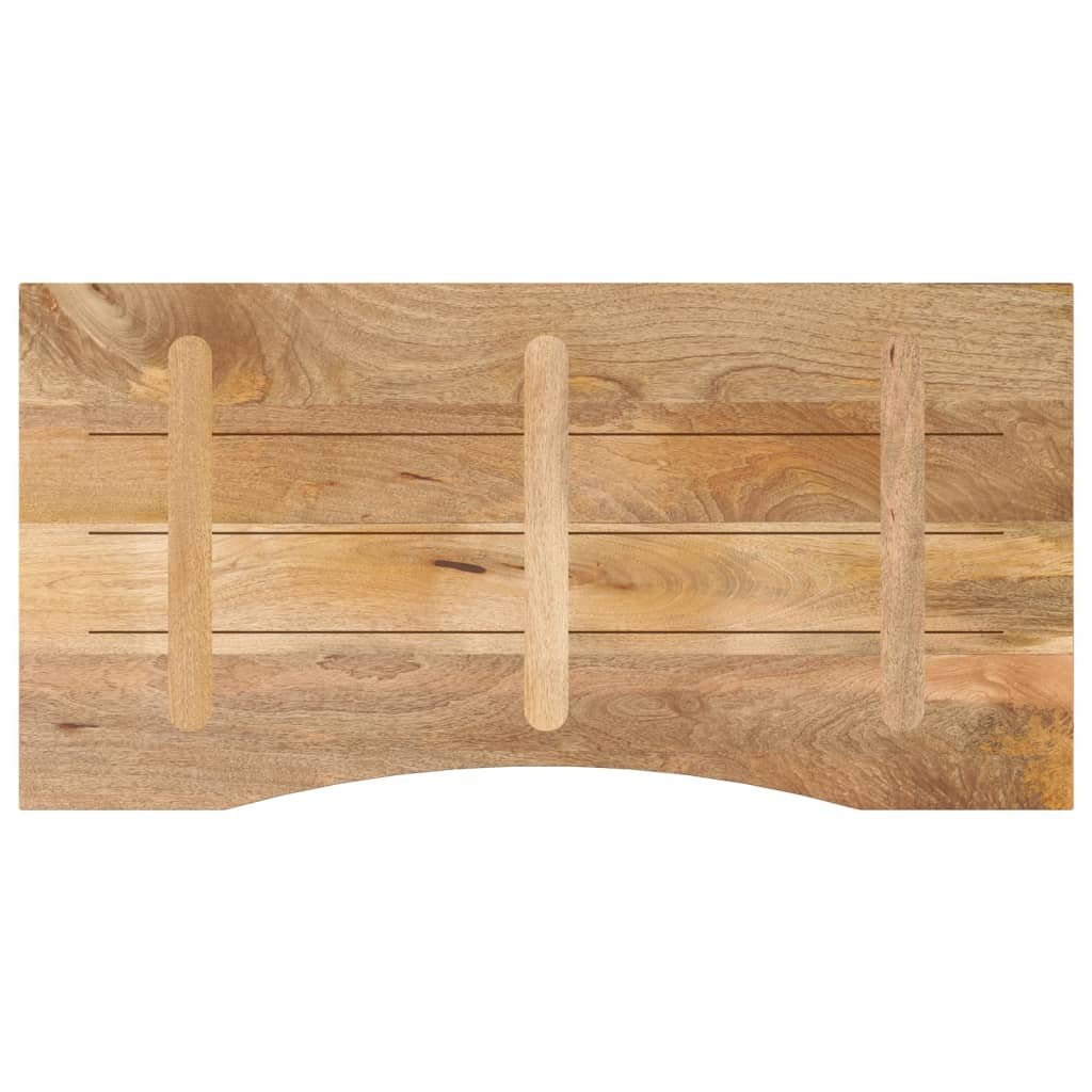 vidaXL Desk Top with Curve 110x50x2.5 cm Solid Wood Rough Mango 5