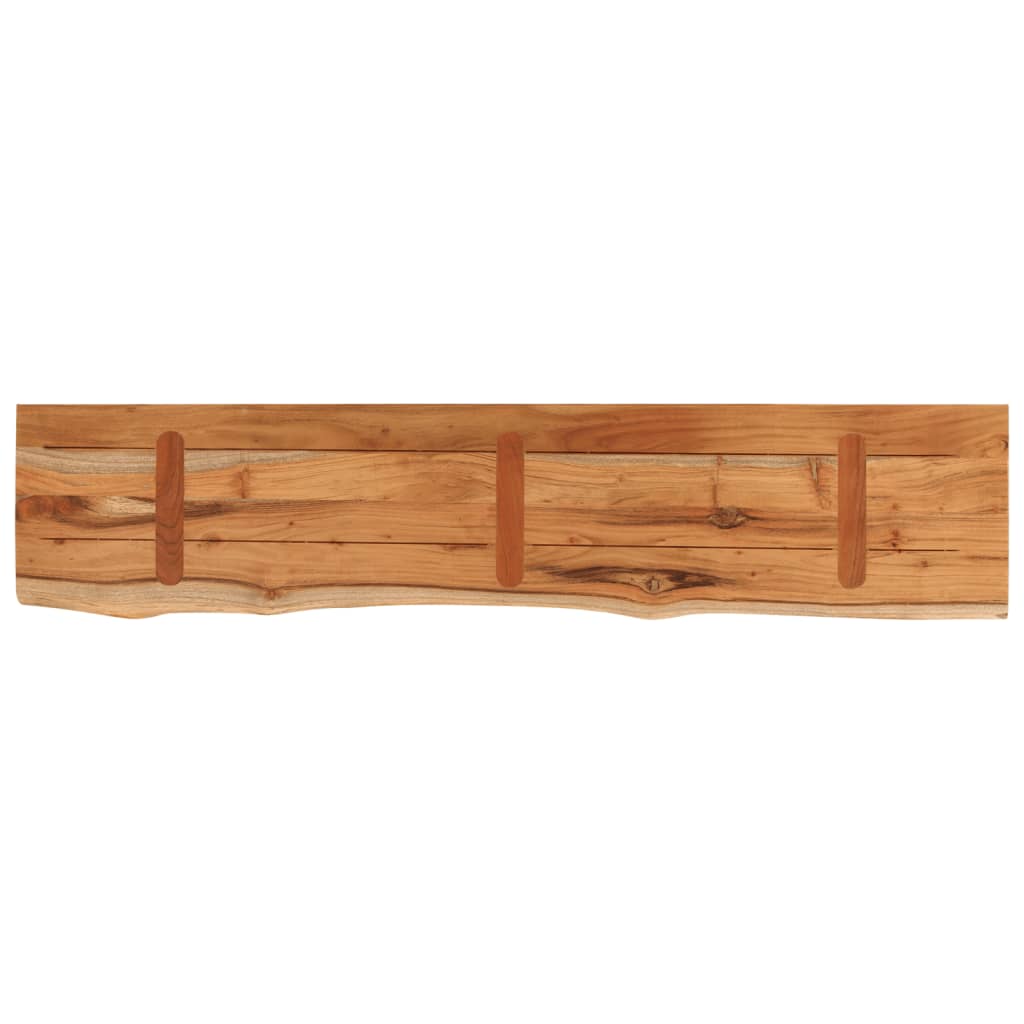 vidaXL Wall Shelf 100x20x2.5cm Rectangular Solid Wood Acacia Live Edge 5