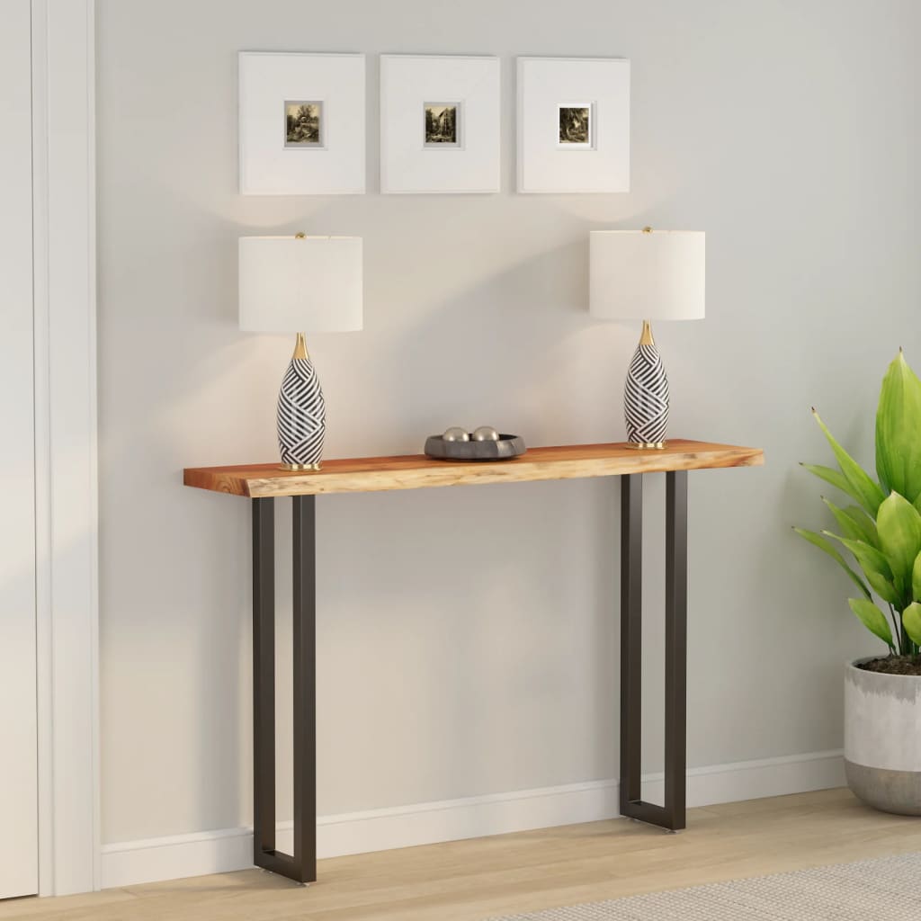 vidaXL Wall Shelf Rectangular Solid Wood Acacia Live Edge Natural Height 2.5 cm Solid Acacia Wood Depth 30 cm