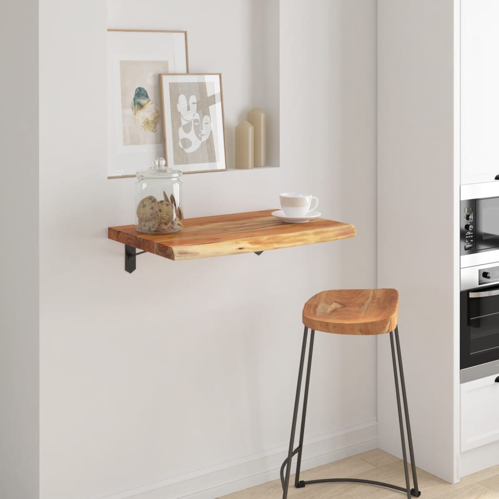 vidaXL Wall Shelf 60x40x2,5 cm Rectangular Solid Wood Acacia Live Edge 1