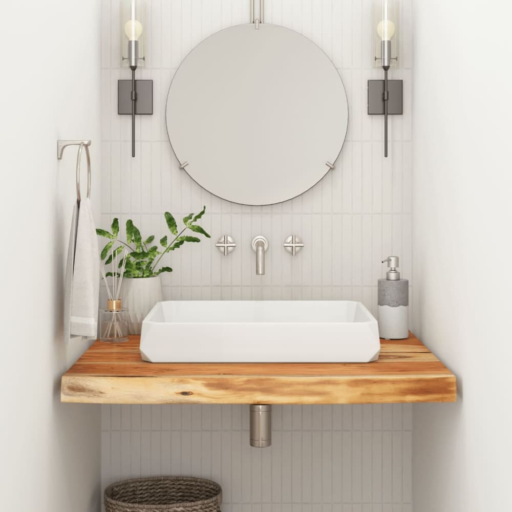 Bathroom Countertop Square Solid Wood Acacia Natural