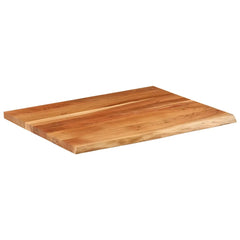 Desk Top 80x80x3.8 cm Square Solid Wood Acacia Live Edge Natural Solid Acacia Wood 90 cm