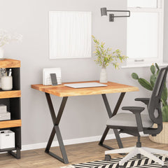 Desk Top 80x80x3.8 cm Square Solid Wood Acacia Live Edge Natural Solid Acacia Wood 90 cm