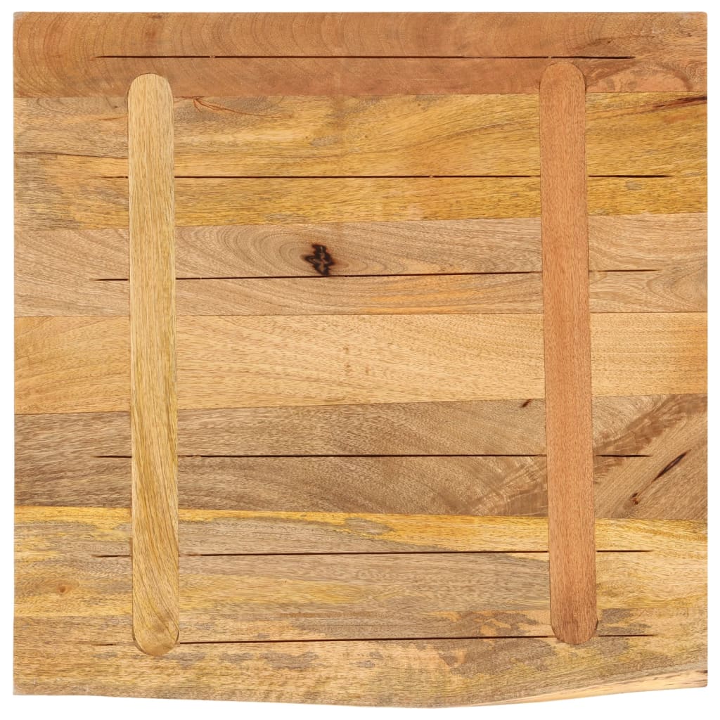Table Top 80x80x2.5 cm Live Edge Solid Wood Rough Mango Natural Solid Rough Mango Wood 80 cm