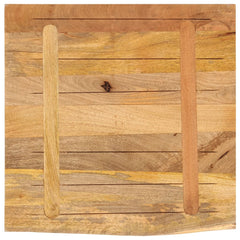Table Top 80x80x2.5 cm Live Edge Solid Wood Rough Mango Natural Solid Rough Mango Wood 80 cm