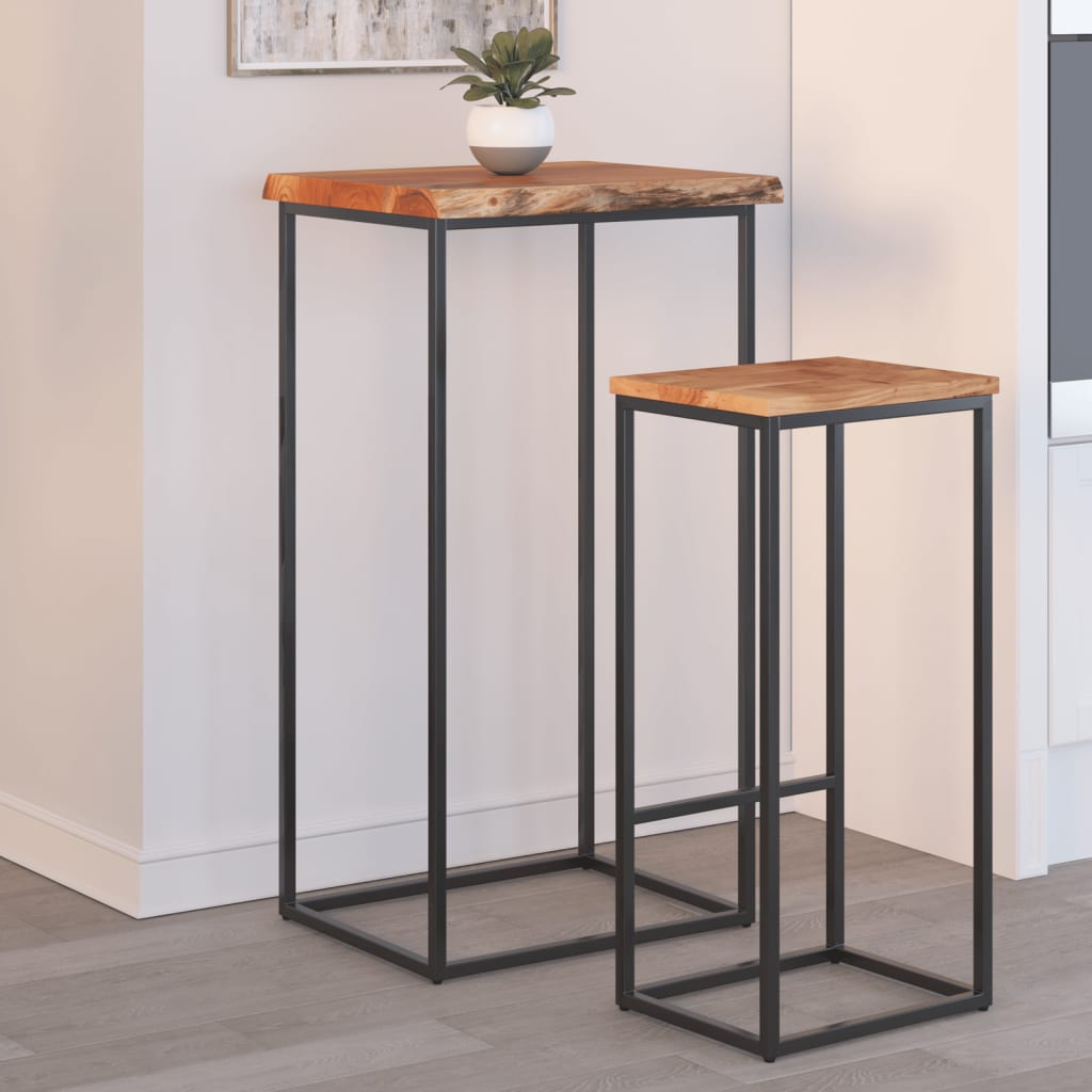 vidaXL Table Top 40x40x2,5 cm Rectangular Solid Wood Acacia Live Edge 1