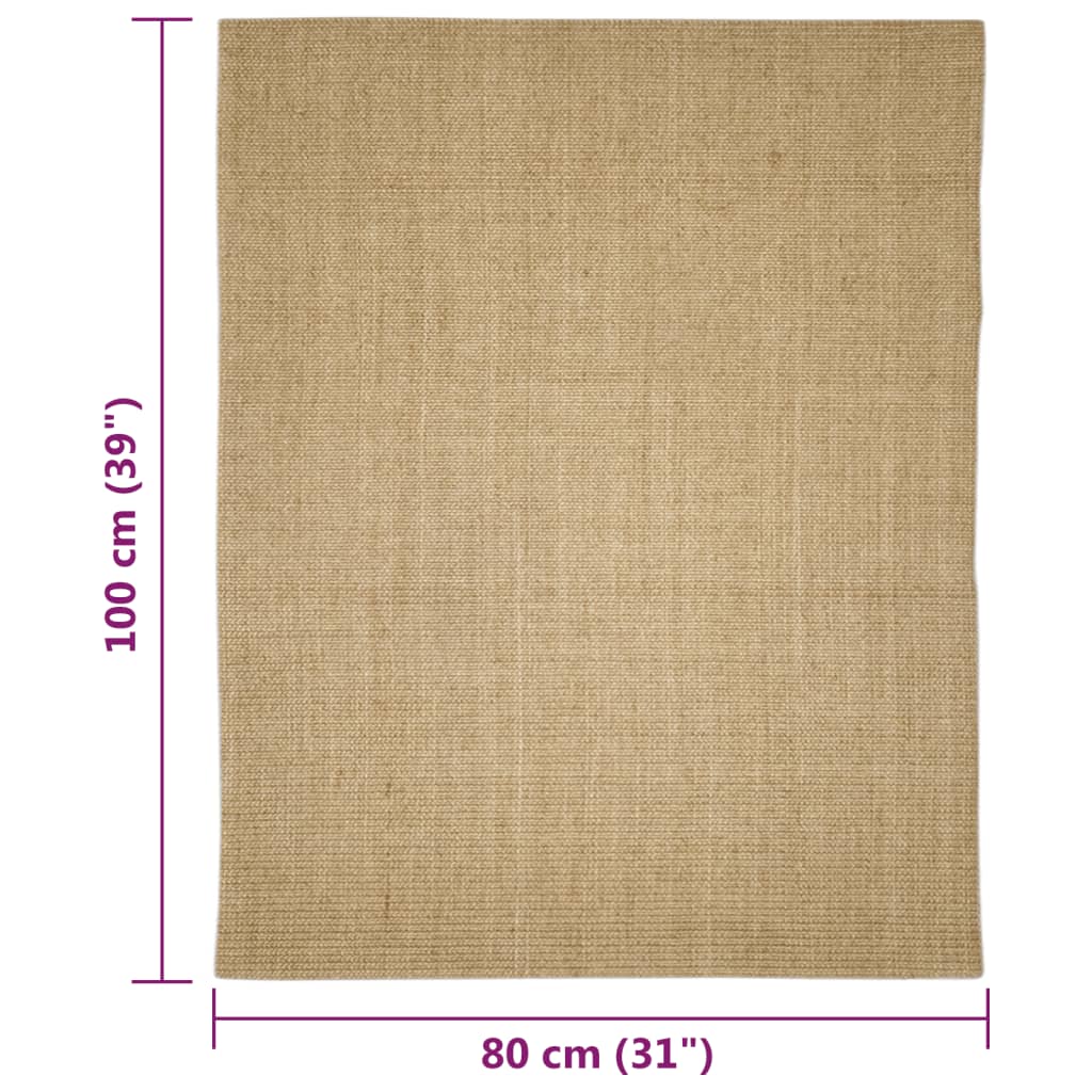 vidaXL Sisal Rug for Scratching Post 80x100 cm 6