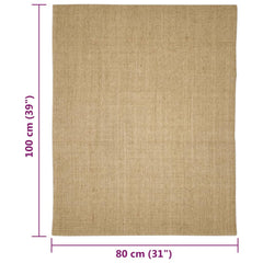 Sisal Rug for Scratching Post Width 80 cm Light Brown 100 cm