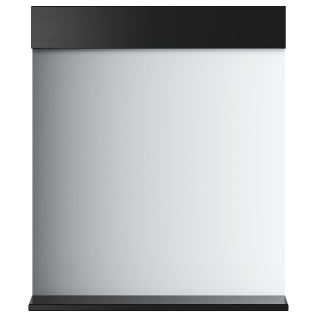 vidaXL Bathroom Mirror with Shelf BERG Black 60x12x70 cm Solid Wood 2