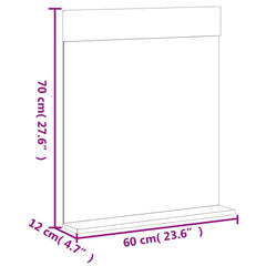 vidaXL Bathroom Mirror with Shelf BERG Black 60x12x70 cm Solid Wood 6