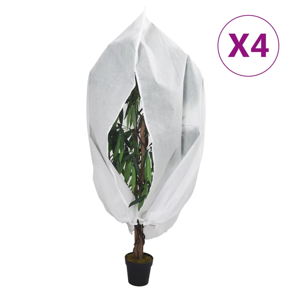 vidaXL Plant Fleece Covers with Zip 4 pcs 70 g/m² 2.36x2 m 1