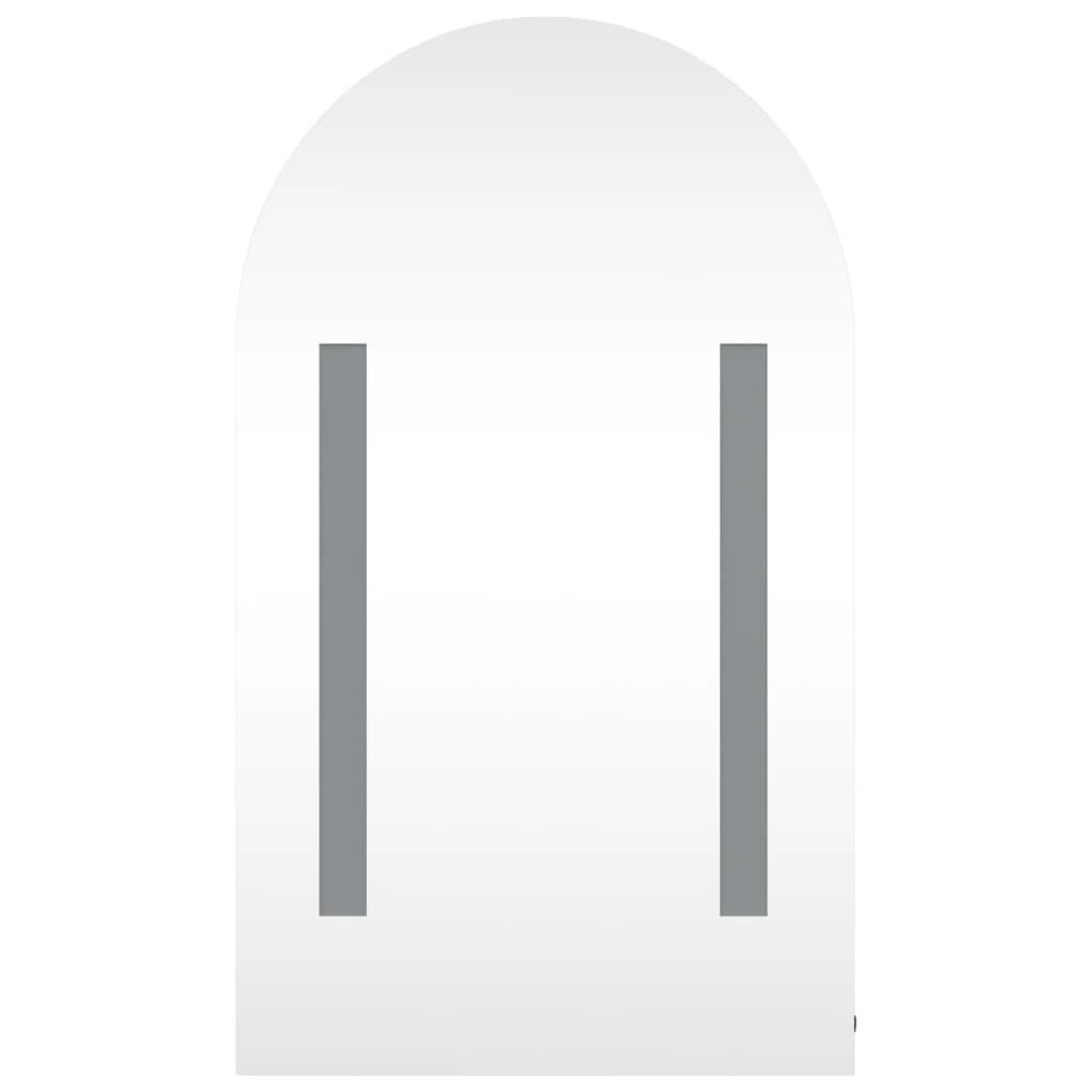 Bathroom Mirror Cabinet with LED Light Arched 42x13x70 cm Grey