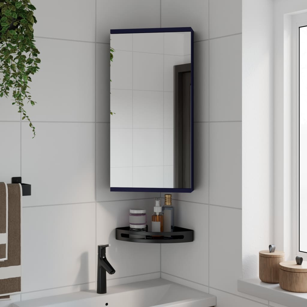 Corner Bathroom Mirror Cabinet 30x24x60 cm Grey