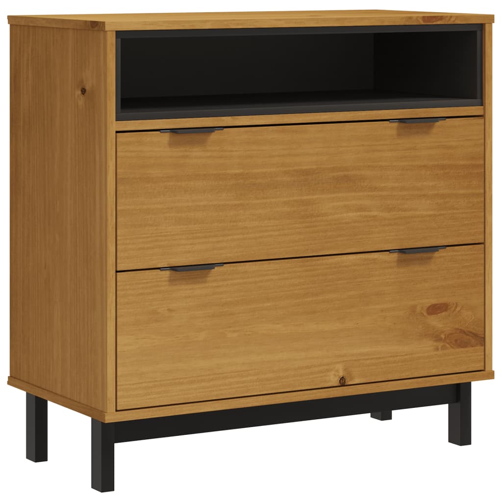 vidaXL Drawer Cabinet "FLAM" 80x40x80 cm Solid Wood Pine 2