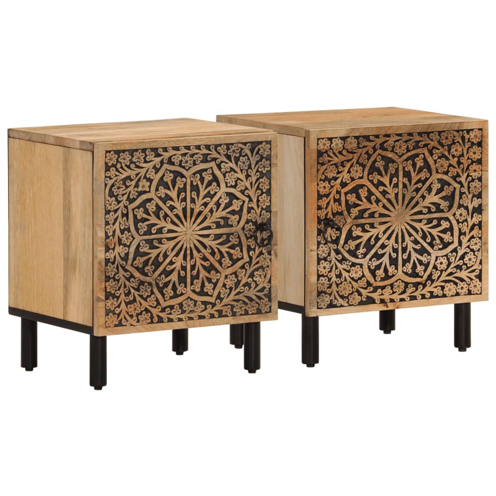 vidaXL Bedside Cabinets 2 pcs 40x33x46 cm Solid Wood Mango 2