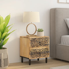 vidaXL Bedside Cabinet 40x33x46 cm Solid Wood Mango 3