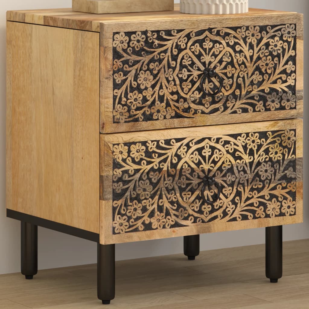 vidaXL Bedside Cabinet 40x33x46 cm Solid Wood Mango 1