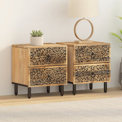 vidaXL Bedside Cabinets 2 pcs 40x33x46 cm Solid Wood Mango 3