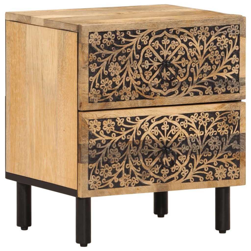 vidaXL Bedside Cabinets 2 pcs 40x33x46 cm Solid Wood Mango 5