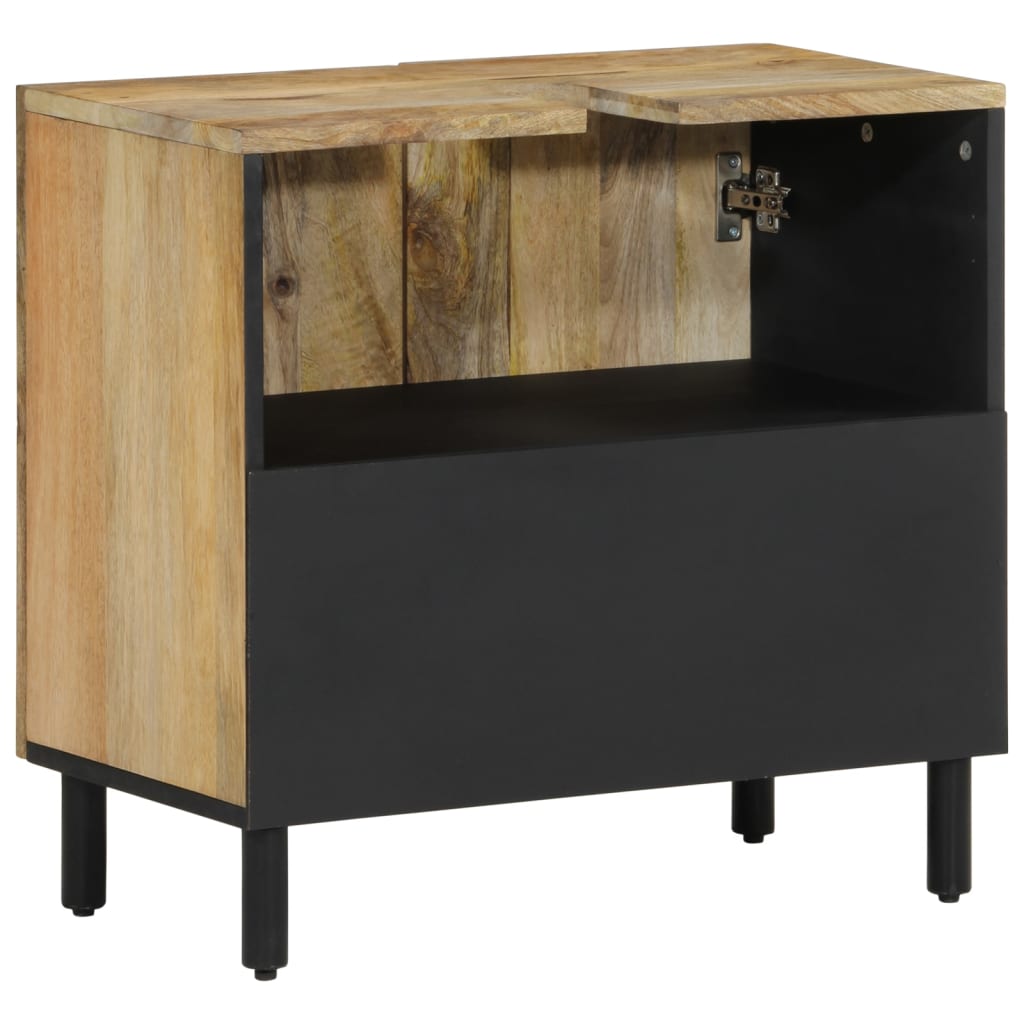 vidaXL Bathroom Sink Cabinet 62x33x58 cm Solid Wood Mango 4