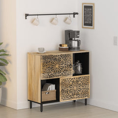 vidaXL Side Cabinet 80x33x75 cm Solid Wood Mango 3