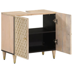 vidaXL Bathroom Sink Cabinet 62x33x58 cm Solid Wood Mango 4