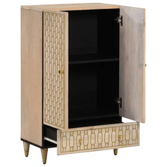 vidaXL Highboard 60x33x100 cm Solid Wood Mango 4