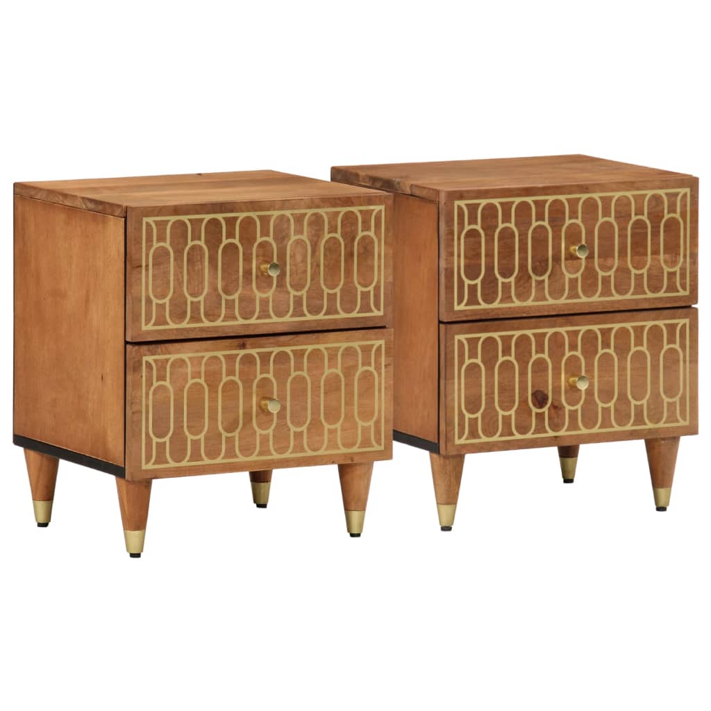 vidaXL Bedside Cabinets 2 pcs 40x33x46 cm Solid Wood Mango 1
