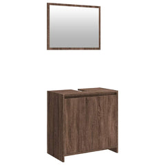 vidaXL 2 Piece Bathroom Furniture Set Brown Oak Engineered Wood 2